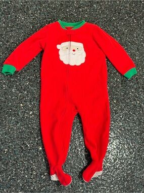 Unisex Simple Joys Carter’s 24 Months Red Santa Footed Christmas Pajamas